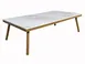 Plantation Prestige 8262647-0160 Bali Coffee Table, 47"W x 26"D x 14"H, White Sintered Stone Marble Top, Aluminum Frame, Golden Oak Finish 1 image