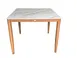 Plantation Prestige 8263636-0160 - Outdoor Table, 36" x 36" x 30", Marble Top Umbrella Hole, Frame, Oak Finish 1 image