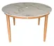 Plantation Prestige 8265000-0160 Bali Table, 50" Dia x 30" H White Marble Top with Umbrella Hole, Frame, Finish 1 image