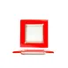 Turgla 02-032-15REDCLR - Square Glass Dinner Plate, 6" x 6", Red Fusion Glass, Premium Tableware - 1/Each 1 image
