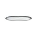 Turgla T-SMABB38DT-6 Plastic Serving Platter, 15" x 7.75" Rectangular White Porcelain, Blue Accent 2 image