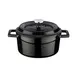 Turgla TTMN12BLK1 - 5" Diameter x 2.5" Height 0.5-1 Qt Matte Black Cast Iron Dutch Oven 1 image