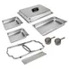 Sterno 70153 Buffet Chafer 8‑Pc Set, Rectangular 8 Qt Steel, 4" Water Pan, Two 2" Food Pans 1 image