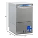 Eurodib DSP3 Lamber 18" High Temp Undercounter Glasswasher, 30 Racks/Hr, Gravity Drain 4 image