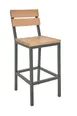BFM Seating 4110BNAT-GR Parker Bar Stool, 17.5" W x 21.25" D x 43.5" H, Contoured Natural Oak Wood Seat and Slat Back, Anthracite Powder‑Coated Metal Frame, Welded Box Tube Steel Construction 1 image