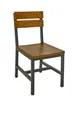 BFM Seating 4110CWOA-GR - Side Chair, 17.5"W x 20.5"D x 35"H, Oak Wood Seat & Slat Back, Metal Frame 1 image