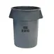 Rubbermaid FG264356GRAY 44‑Gallon Trash Can, 24" Dia x 31‑1/2" H, Gray Plastic, NSF Certified, USA Made 1 image