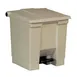 Rubbermaid FG614300BEIG Step-On Trash Can, 8‑Gallon Beige Plastic, Hands‑Free Pedal, Overlapping Lid 1 image
