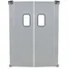 Prepline PTD6084 Traffic Door - 60" x 84" Single Panel, 9" x 14" Window, 0.063" Anodized Aluminum 1 image