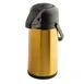 TableCraft 13132 Airpot - 2.5L (84 oz) Gold Brushed PVD Finish, 6" x 8.5" x 14", Push‑Button Top 1 image
