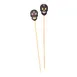 TableCraft Products 13144 - Black Bamboo Skull Picks, 0.625" x 0.2" x 4.5", 1" Length - 100/Pack 1 image