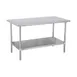 Prepline PWTG-3048 48" Open Base Work Table with Undershelf, Without Backsplash / 18 Gauge Top 1 image