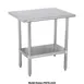 Prepline PWTG-3048 48" Open Base Work Table with Undershelf, Without Backsplash / 18 Gauge Top 2 image