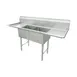 GSW USA SEE18182D 72" S.Steel 2 Compartment Sink with 2 Drainboards, 72"W X 24"D X 45"H / 18 Gauge 1 image