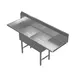GSW USA SEE18182D 72" S.Steel 2 Compartment Sink with 2 Drainboards, 72"W X 24"D X 45"H / 18 Gauge 5 image