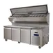 QualServ UCPS596-SS61A 96" 3-Door Refrigerated Pizza Prep Table, 21 cu. ft., Marble Top, 12 1/3 Size Pans 1 image