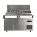 QualServ UCPT565-SS61A 65" 2-Section Sandwich and Salad Prep Table w/ 2 Doors, 9 Pans, Stainless Steel 1 image