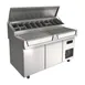 QualServ UCPT565-SS61A 65" 2-Section Sandwich and Salad Prep Table w/ 2 Doors, 9 Pans, Stainless Steel 3 image