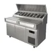 QualServ UCPT565-SS61A 65" 2-Section Sandwich and Salad Prep Table w/ 2 Doors, 9 Pans, Stainless Steel 4 image