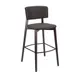 G & A 9618-FP Indoor Bar Stool – Upholstered padded front and back, padded seat, armless plain back, European beechwood frame with mortise‑and‑tenon metal brackets, non‑marring plastic floor glides, standard height, legs base 1 image