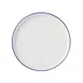Libbey 114219 - 10½" Round Porcelain China Plate, Blue, Flat Edge, Narrow Rim, 1" Height - Case 1 image