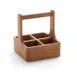 American Metalcraft AFC7 Flight Caddy, Square Acacia Wood Loft Tray, 6-3/4" W x 6-3/4" D x 7-1/2" H 1 image