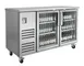 Blue Air BLBB69-3SG-HC 69" Back Bar Cooler, 2-Section, Stainless Steel, 2 Glass Doors, 4 Shelves 1 image