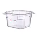 Carlisle 09797 - Araven GN 1/6 Plastic Food Pan, 4" Deep, Clear Polycarbonate, Integrated Label 1 image