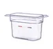 Carlisle 09837 Araven GN 1/9 Food Pan, 4" Deep Clear Polycarbonate with Integrated Label 1 image
