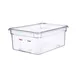 Carlisle 09844 Araven GN 1/1 Plastic Food Pan, 6" Deep, Clear Polycarbonate, Integrated Label 1 image