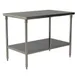 Choice Equipment TB330-3660 60" Open Base Work Table with Undershelf, 16 Gauge Flat Top 1 image