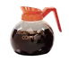 Curtis 70280200406 Coffee Decanter, 64 oz Glass, Orange Plastic Handle with Imprint, Decaf Only Logo 1 image