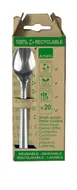 Amefa 025905AG20BH1 Small Spoon 4"-7/8" Stainless Steel Tumble 0.5 mm Reusable 100% Recyclable - 20/Case 1 image