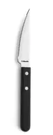 Amefa 700000B000621 Steak Knife, 9" 18/10 Stainless Blade, Black POM Handle, 8"-9" Length - 1 Dozen 1 image