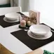 Davanti Frieling Mattola Placemats 80101 - Placemat 17" x 13", Black, Antimicrobial, Dishwasher Safe 2 image