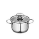Kuechenprofi K2370702812 Stockpot, 0.7 Qt, 4.75" Dia., 4.75" W x 3.75" D, 18/8 Steel, Glass Lid 1 image
