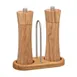 Zassenhaus M036060 Oil & Vinegar Cruet Set, 2.75"W x 7"D x 6"H Olive Wood with Wood Rack 2 image
