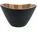 Frieling WTT900 - 12" x 7" Black Hand-Finished Acadia Wood Salad Bowl, Food-Safe Finish - 4/Case 1 image