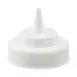 Winco PSW-C-LID Wide Mouth Squeeze Bottle Lid, Clear/White Standard Top, Single Tip, 1 Dozen 1 image