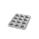 Chicago Metallic Bakeware 42754 Mini Crown Muffin Pan, 10"5/8 x 13"7/8 overall, 12 cup 2-3/4" muffins, 3 oz each, 26‑gauge aluminized steel, AMERICOAT® ePlus silicone glaze, non‑PFAS, Made in USA 1 image