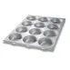Chicago Metallic Bakeware 44215 Mini-Cake Pan - 15.5" x 20.5", 12 Cakes 4.25" Dia, 10.5 oz, 26‑Gauge Aluminized Steel, AMERICOAT® ePlus Silicone Glaze, Non‑PFAS, USA 1 image