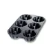 Chicago Metallic Bakeware 50624 Bundtlette® Pan, 8‑15/16" x 13‑15/96" 6‑Cup 4" Cakes Aluminum Black 1 image