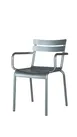 Hubert 10812 Outdoor Armchair Chair, CenPro Armchair, 300 lb Capacity, Stackable, Silver Aluminum 1 image