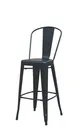 Hubert 11667 Outdoor Bar Stool, CenPro Cafe Barstool, 400 lb Capacity, Stackable Steel, Black 1 image