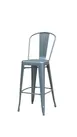 Hubert 18749 Outdoor Bar Stool, CenPro Barstool, 400 lb Capacity, Footrest, Steel, Silver Finish 1 image