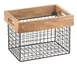 Hubert 20550 - Wood & Wire Crate, Rectangular, 5 lb Capacity, 11"-3/4 L x 7"⅞ W x 8" H, Black Base 1 image
