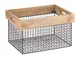 Hubert 81697 - Wood & Wire Crate, 15"-3/4 L x 11"-3/4 W x 9"1/2 H, 8 lb Capacity, Natural Wood, Black Base 1 image