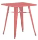 Hubert 82637 Outdoor Table, CenPro Table, 24" W x 23-1/2" D, Standard Height, Red Steel, Commercial 1 image