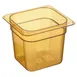 AllPoints CAM66HP150 - 1/6 Amber PC Food Pan, 6" Depth, -40°F to 375°F Hi‑Temp Condiment Tray 1 image