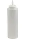 AllPoints 76252 Squeeze Bottle - 12 Oz Clear Plastic Dispenser, Single Tip, Standard Cap, Clear/White 1 image